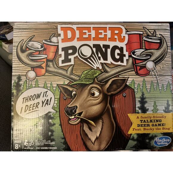 Deer Pong Game, Talking‎ Deer Head Music GAME NIGHT PARTY DRINKING GAMES COLLEGE - Picture 1 of 15